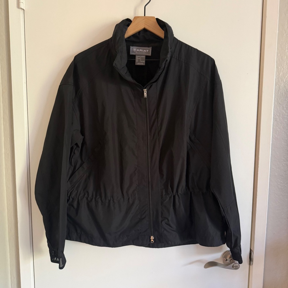 Ariat Breathe Jacket Black AriatTEK Full Zip Windbreaker L Fall Chic Athleisure